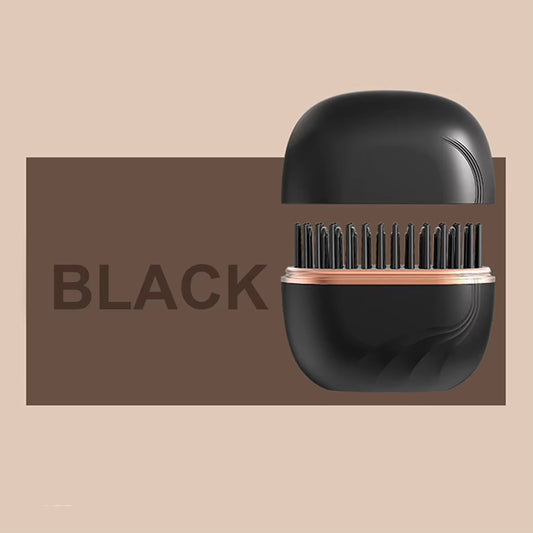 Electric Heating Hair Straightener Brush Portable Mini Hair Straightener 3 Temperature Hot Hair Comb Anti-Scald for Men & Women